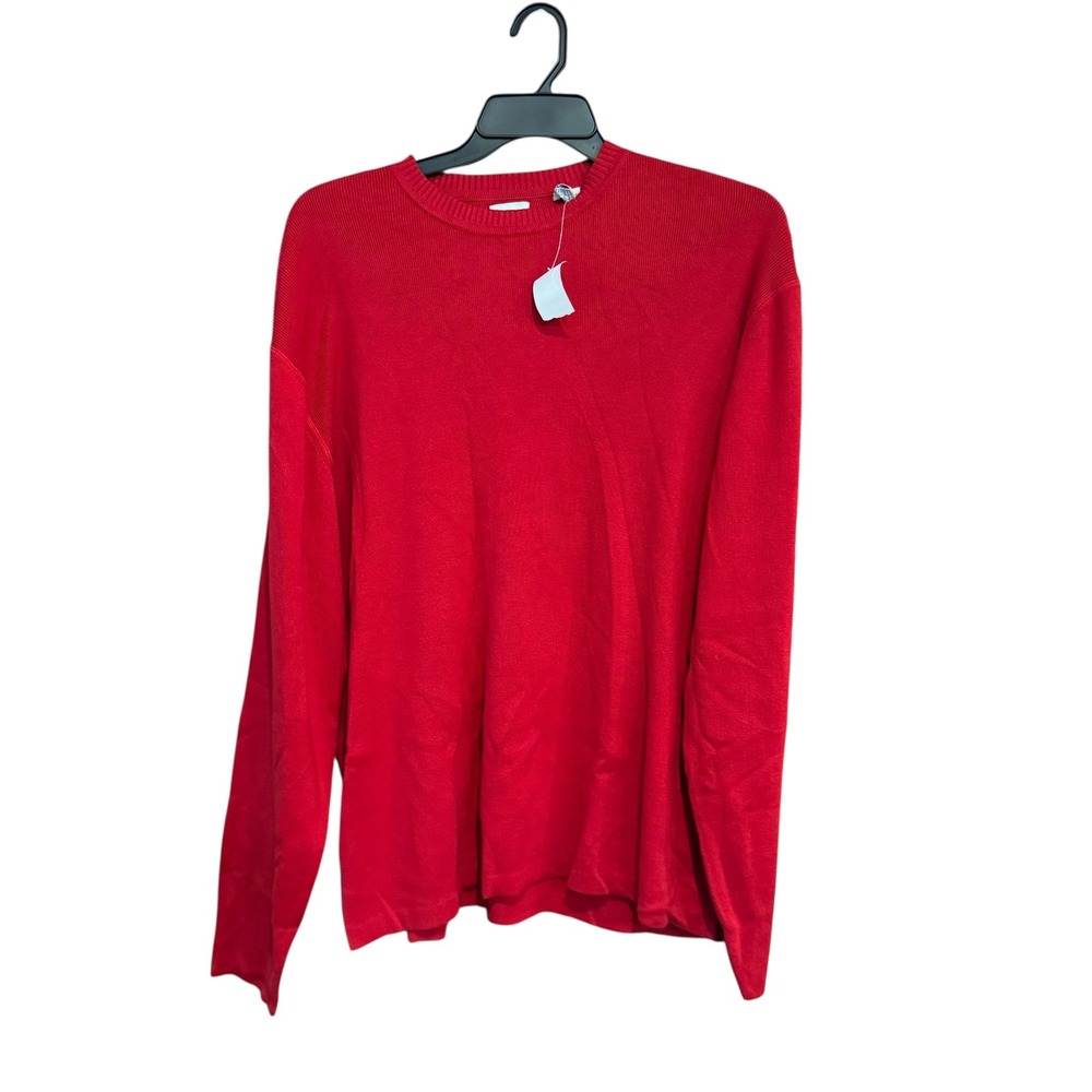 Gap womens Red Ribbed Knit Crewneck Long Sleeve Pullover Sweater NWT 100% Cotton